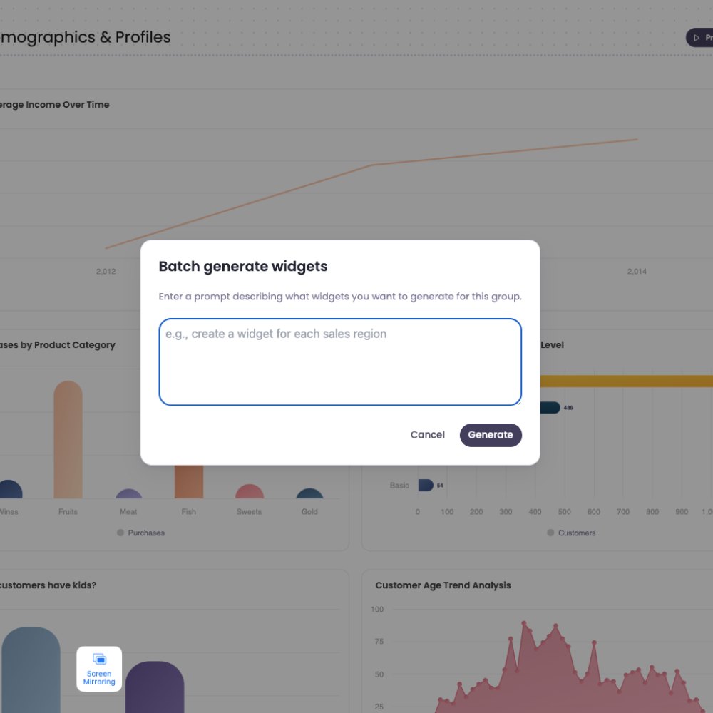 Batch Widget Generation in Breadcrumb