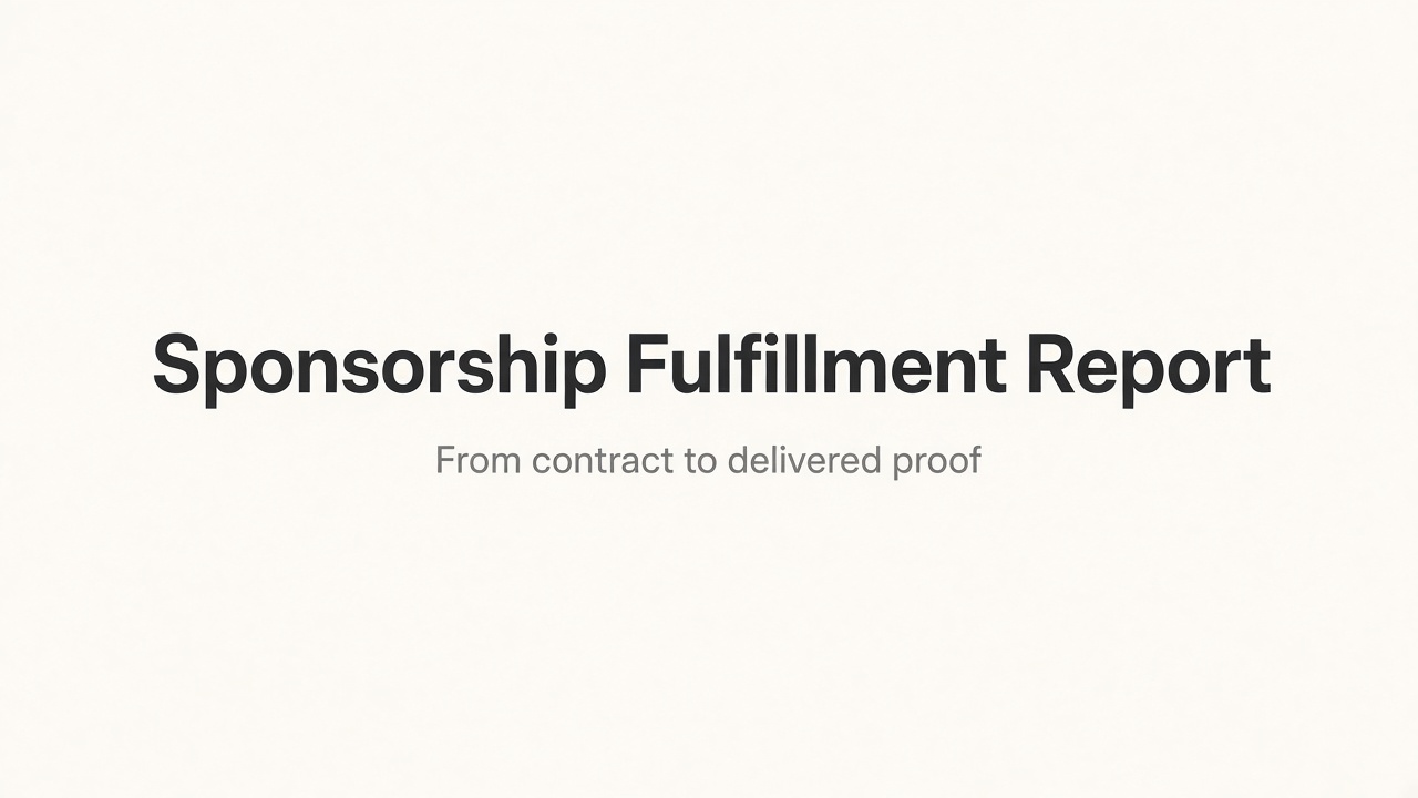 What Belongs in a Sponsorship Fulfillment Report